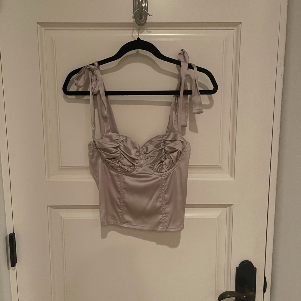 Hey Babe Silk Bustier Top